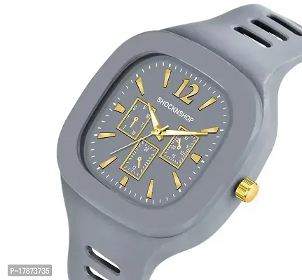 Stylish Grey Analog Watch For Men-thumb0