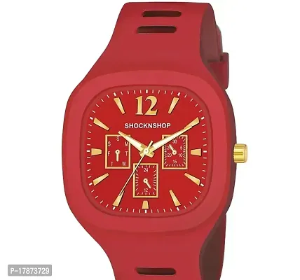 Stylish Red Analog Watch For Men-thumb0