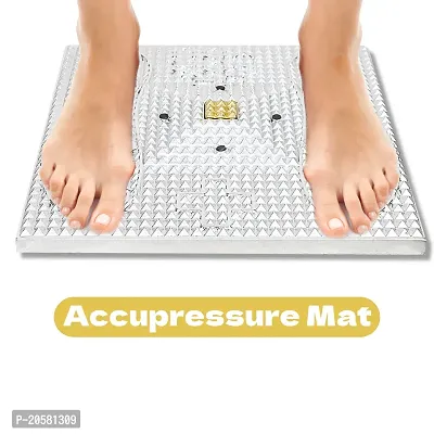 Acupressure Health Care Square Plastic Mat Magnetic Pyramid System Stress Reliever Plate for Activate Body Accupressure Points Through Feet