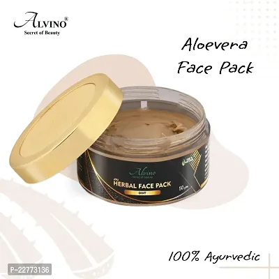 Alvino Aloevera Face Pack De Tan Face Pack Mask with Aloevera, Haldi  Neem | Removes Tan, Cleanses Pores  Controls Excess Oil | For All Skin Types (100gm)-thumb0