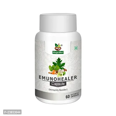 Divya Shri Emunohealer Capsule With Goodness of Natural Extracts of Ashwagandha, Helps Boost Immunity and Useful for Natural Body Strength, Stress Buster - (Pack of 60 Veg capsules)