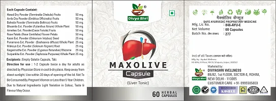 Divya Shri Maxolive Capsules for Natural Detoxification And Nourishing Antioxidants, Maxolive For Optimal Digestive Harmony, Liver Tonic For Men Women Pack Of 1 (60 Capsules)-thumb3