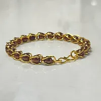 Divya Shri Brown Beads In Gold Plated Chain Bracelet For Women | Shining Round Crystal Bead Bracelet | Stylish Gold Plated Bracelet For Girls | Gold Tone Crystal Bracelet | Gift for Girls-thumb1