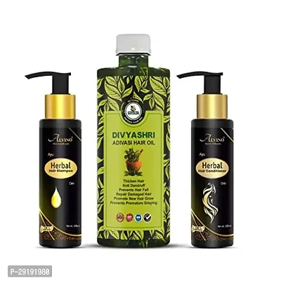 Adivasi Hair Oil, Alvino Shampoo and Conditioner Combo Pack of 3-thumb0