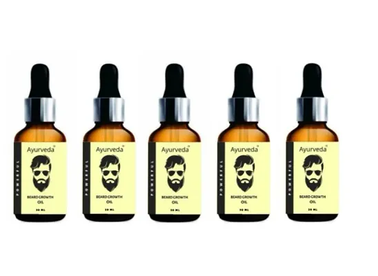 Advanced Powerful Ayurveda Beard Growth Oil(Pack Of 5, 30 ml Each)