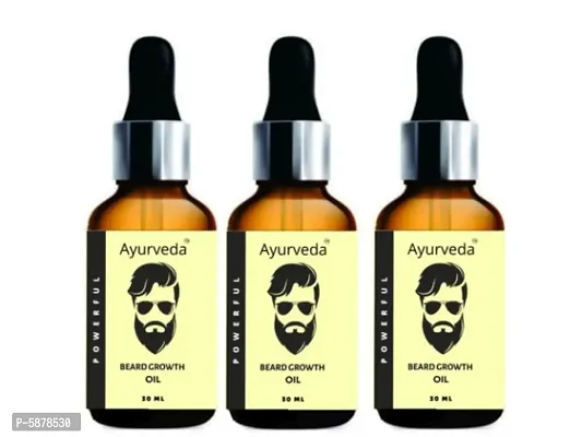 Advanced Powerful Ayurveda Beard Growth Oil(Pack Of 3, 30 ml Each)-thumb0