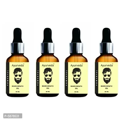 Advanced Powerful Ayurveda Beard Growth Oil(Pack Of 4, 30 ml Each)