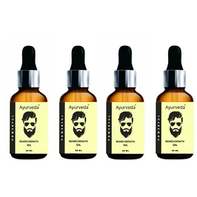 Advanced Powerful Ayurveda Beard Growth Oil(Pack Of 4, 30 ml Each)