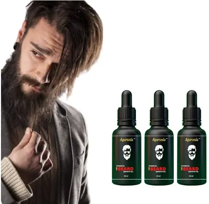 Ayurveda Beard Growth Oil-For Faster Beard Growth-100% Pure And Organic (Pack of 3)