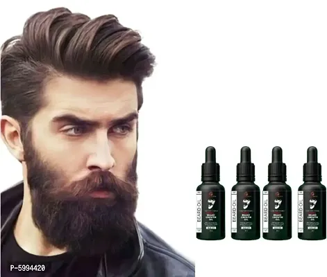 Glow Ocean Beard Growth Oil-For Fast and effective Beard Growth-100% Natural ((Pack of 4)-thumb0