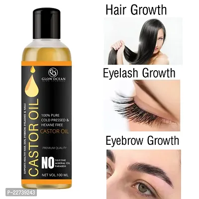 GlowOcean 100% Pure Castor Oil - For Hair Growth | 100% pure castor oil