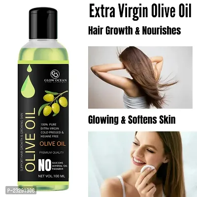GlowOcean 100% Pure Olive Oil- olive oil,olive oil for hair ,olive oil for skin,Jetun oil,olive oil for baby massage,olive oil for face and hair-100 ML-thumb0
