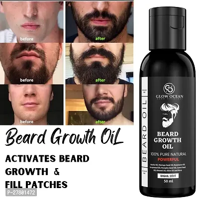 GlowOcean New  Advanced Beard Growth Oil- For Faster Beard Growth  Patchy Beard With Redensyl and 10 Essential oils , Sensational Intensive  Advanced Gentle - fast beard growth oil for mens 30 ml (-thumb0