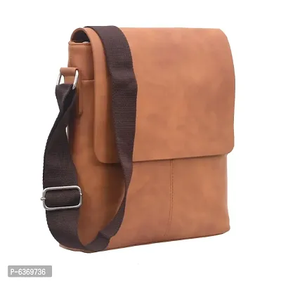 AQUADOR Messenger Hand Bag with Tan faux vegan leather