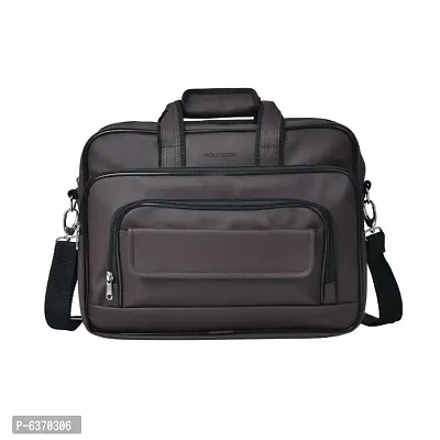 AQUADOR laptop cum messenger bag with brown faux vegan leather