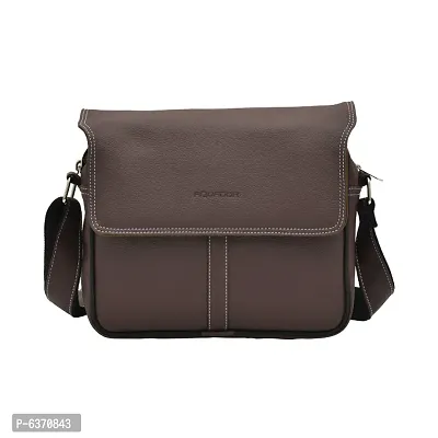 AQUADOR Messenger bag with brown faux vegan leather-thumb0