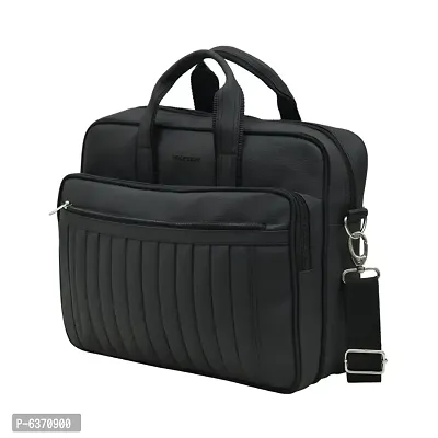 AQUADOR laptop cum messenger bag with black faux vegan leather-thumb0