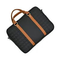 AQUADOR laptop cum messenger bag with black and Tan faux vegan leather-thumb4