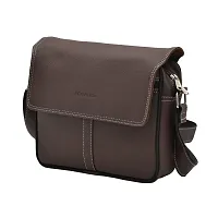 AQUADOR Messenger bag with brown faux vegan leather-thumb1