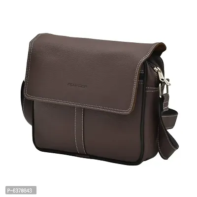 AQUADOR Messenger bag with brown faux vegan leather-thumb2