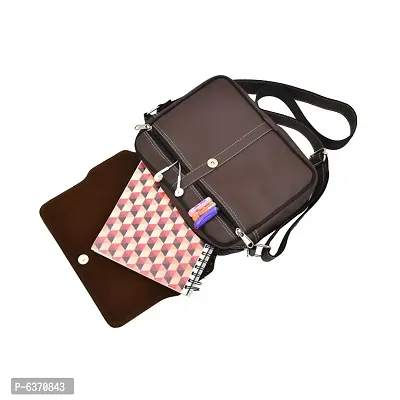 AQUADOR Messenger bag with brown faux vegan leather-thumb5