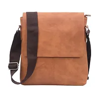 AQUADOR Messenger Hand Bag with Tan faux vegan leather-thumb1