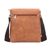 AQUADOR Messenger Hand Bag with Tan faux vegan leather-thumb2