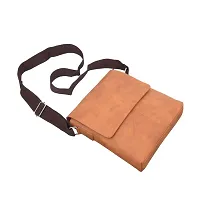AQUADOR Messenger Hand Bag with Tan faux vegan leather-thumb3