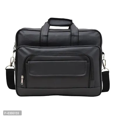 AQUADOR laptop cum messenger bag with black faux vegan leather-thumb2