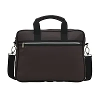 AQUADOR laptop cum messenger bag with brown faux vegan leather-thumb2