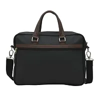 AQUADOR laptop cum messenger bag with black brown faux vegan leather-thumb2