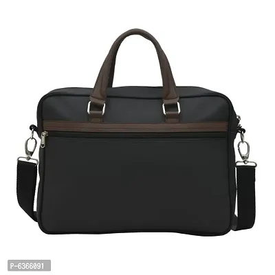 AQUADOR laptop cum messenger bag with black brown faux vegan leather-thumb3