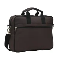 AQUADOR laptop cum messenger bag with brown faux vegan leather-thumb1