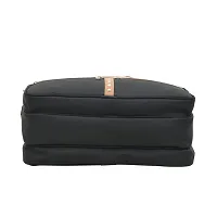 AQUADOR laptop cum messenger bag with tan and black faux vegan leather-thumb4