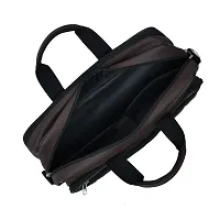 AQUADOR laptop cum messenger bag with brown faux vegan leather-thumb3