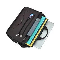 AQUADOR laptop cum messenger bag with brown faux vegan leather-thumb4