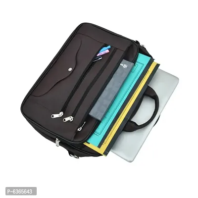 AQUADOR laptop cum messenger bag with brown faux vegan leather-thumb5