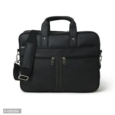 AQUADOR laptop cum messenger bag with Black faux vegan leather-thumb0