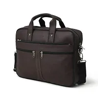 AQUADOR laptop cum messenger bag with Brown faux vegan leather-thumb3