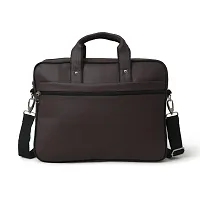 AQUADOR laptop cum messenger bag with Brown faux vegan leather-thumb4