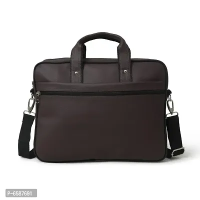 AQUADOR laptop cum messenger bag with Brown faux vegan leather-thumb5