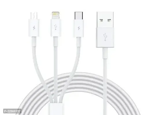 Multiple fast charging cable 1.2m 3 in 1 charging cable, 3.0A fast charging cord compatible with iPhone, Type-C, and Micro USB for all Android and iOS smartphones.