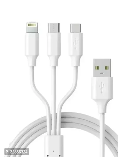 3 in 1 Cable for A20e, original data cable for Micro USB, fast charging, quick charge cable, multi-charger for Micro USB, iOS, and Type-C devices for Android.-thumb0