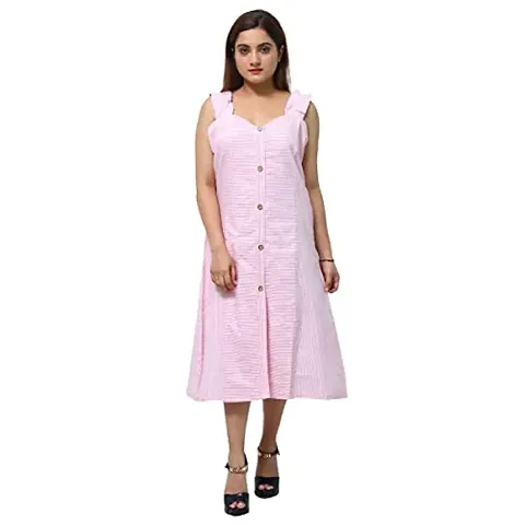 Artisanglory Women's Flared Linen Dress