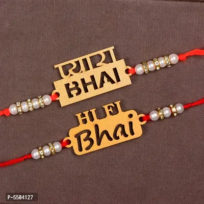 Wooden Rakhi For Brother (Combo of 2 Pc.)