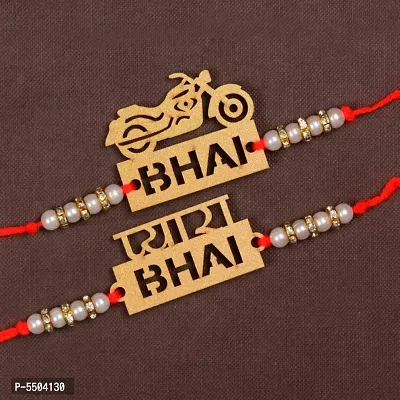Wooden Rakhi For Brother (Combo of 2 Pc.)-thumb0