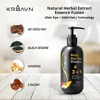 KRSAVN Instant Black Hair Dye Shampoo 3 In 1 Quality Enriched with Organic Herbal Ingredient 100% Coverage Shampoo for Women  Men 300 ml each (Pack of 2)-thumb2