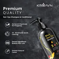 KRSAVN Instant Black Hair Dye Shampoo 3 In 1 Quality Enriched with Organic Herbal Ingredient 100% Coverage Shampoo for Women  Men 300 ml each (Pack of 2)-thumb3