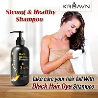 KRSAVN Instant Black Hair Dye Shampoo 3 In 1 Quality Enriched with Organic Herbal Ingredient 100% Coverage Shampoo for Women  Men 300 ml each (Pack of 2)-thumb1