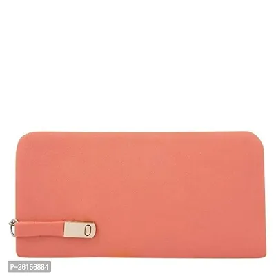 Stylish Orange Faux Leather Clutch For Women-thumb0